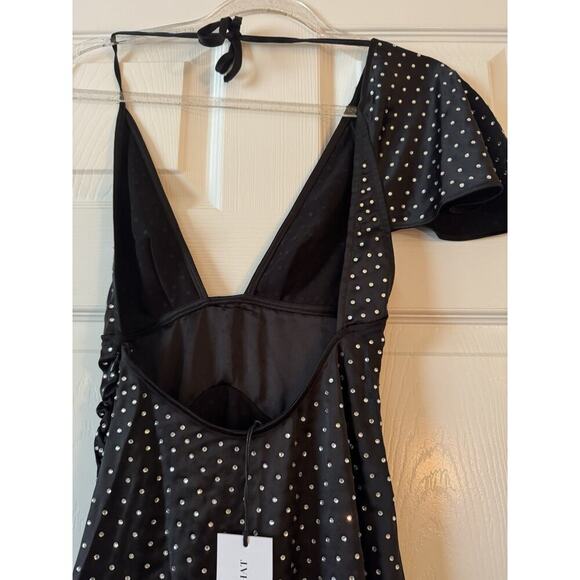 WeWoreWhat Crystal Asymmetrical Dress In Black Women’s Size 00 NWT - Picture 6 of 8